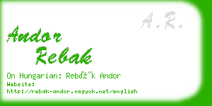 andor rebak business card